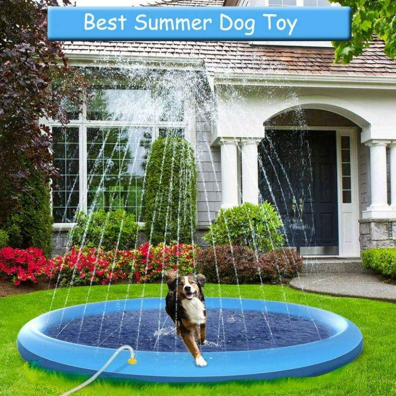 Inflatable Pet Water Play Mat Outdoor Inflatable Dog Sprinkler Water Toy Bath