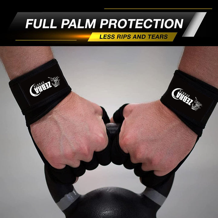 New Ventilated Half Finger Weight Lifting Gloves Built-in Wrist Wraps