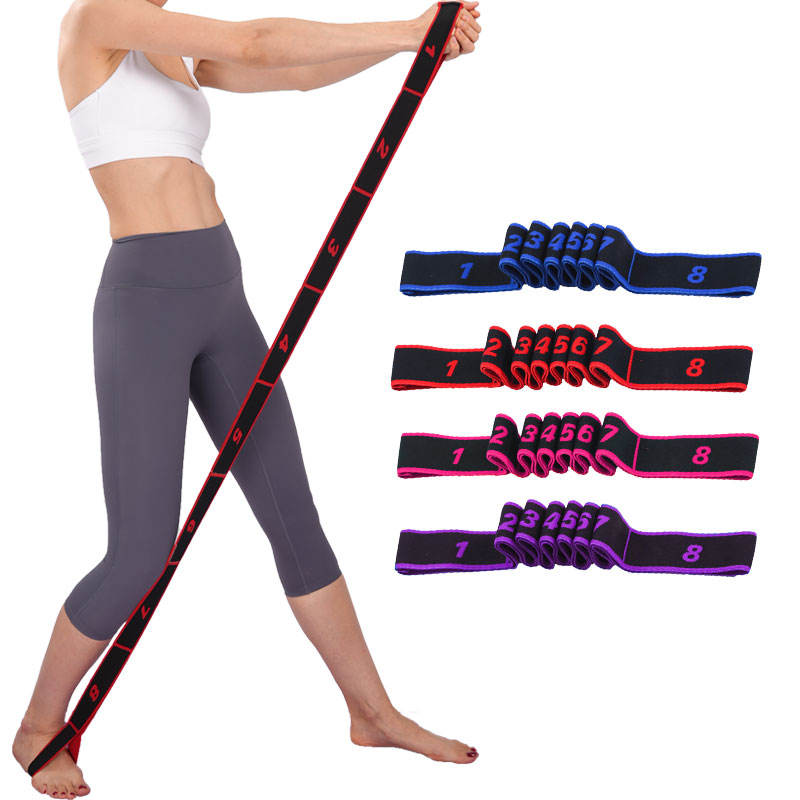 Polyester Fabric Resistance Bands Set 5-Level Elastic Fitness Bands