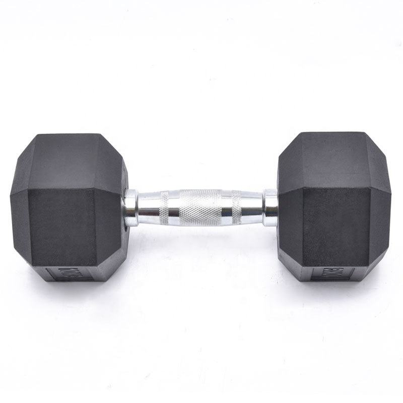 Rubber Coating Steel Fitness Cast Iron Hexagon Hex Dumbbell