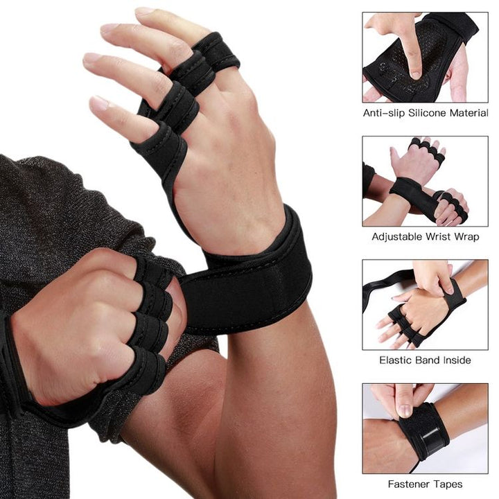 Lifting Gloves Workout Gloves with Integrated Wrist Wraps Anti-slip Hand Protector