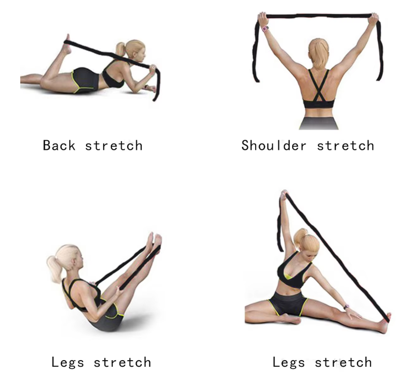 Polyester Fabric Resistance Bands Set 5-Level Elastic Fitness Bands