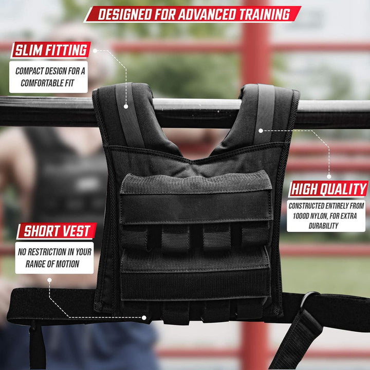 Strength Training Weight Vest 35lbs With Iron Weights Fitness