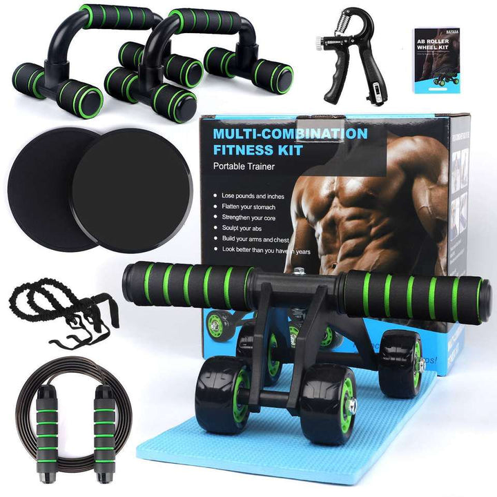 Abs Workout Ab Wheel Roller for Home Gym Fitness Exerciser 6 in 1 ab Wheel Roller Kit