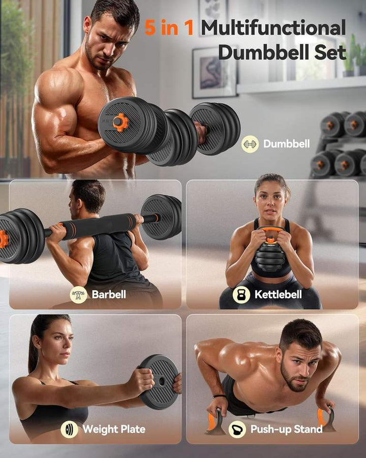 Home Gym Dumbbell Barbell Set 10kg-40kg Adjustable Dumbbell Set