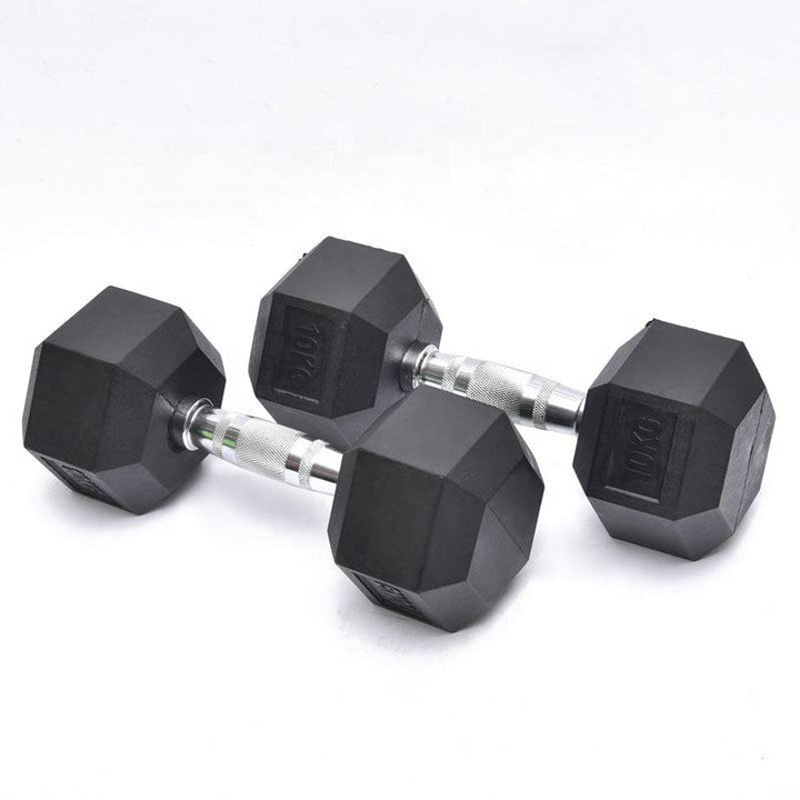 Rubber Coating Steel Fitness Cast Iron Hexagon Hex Dumbbell