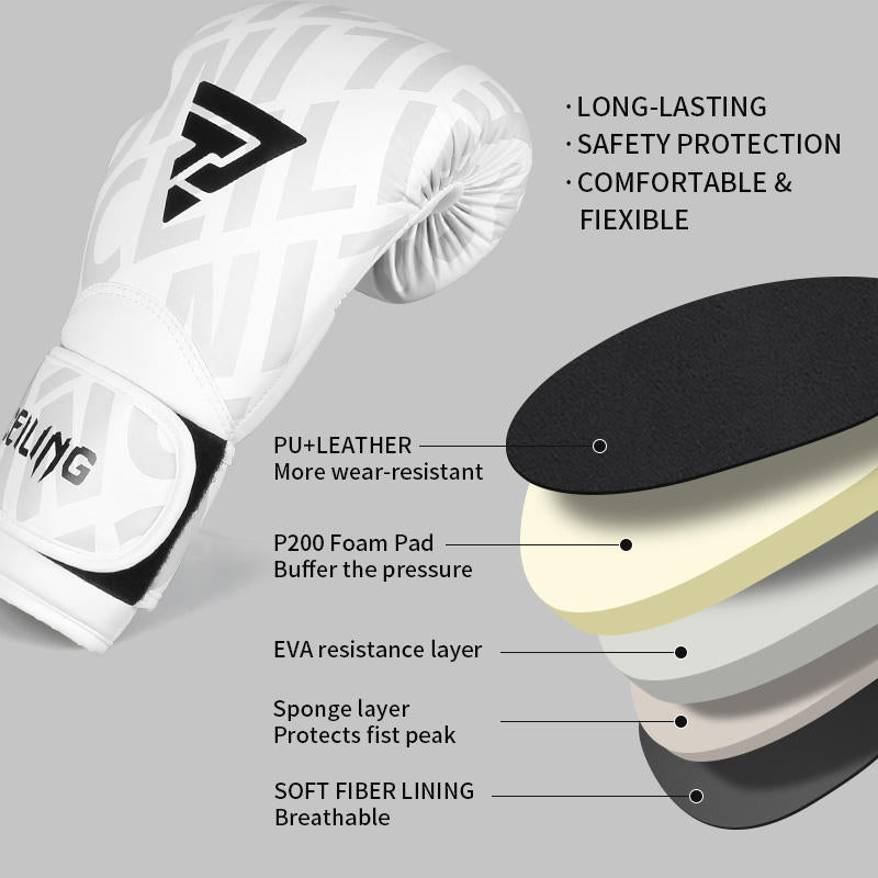 High Quality Sparring Gloves Professional Training MMA Muay Thai Sparring Pu Leather Boxing Gloves