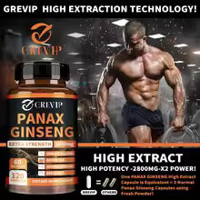 Ginseng Extract - support Energy, Focus, Athletic Performance, Endurance and Immunity - 120 Capsules, for Men and Women