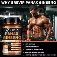 Ginseng Extract - support Energy, Focus, Athletic Performance, Endurance and Immunity - 120 Capsules, for Men and Women