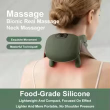 Neck and Shoulder Cordless Electric Massager Deep Tissue Shiatsu Heated Back Cervical Finger Pressure Body Relaxation
